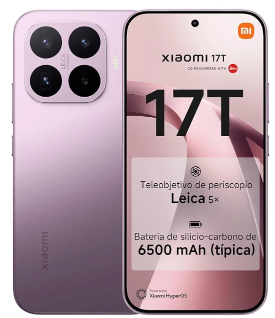 Xiaomi 17T violeta 12GB 256GB smartphone con cámara Leica y batería de 6500 mAh
