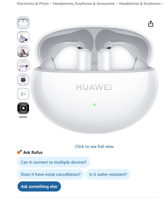 Weiße Huawei Kopfhörer mit Ladecase